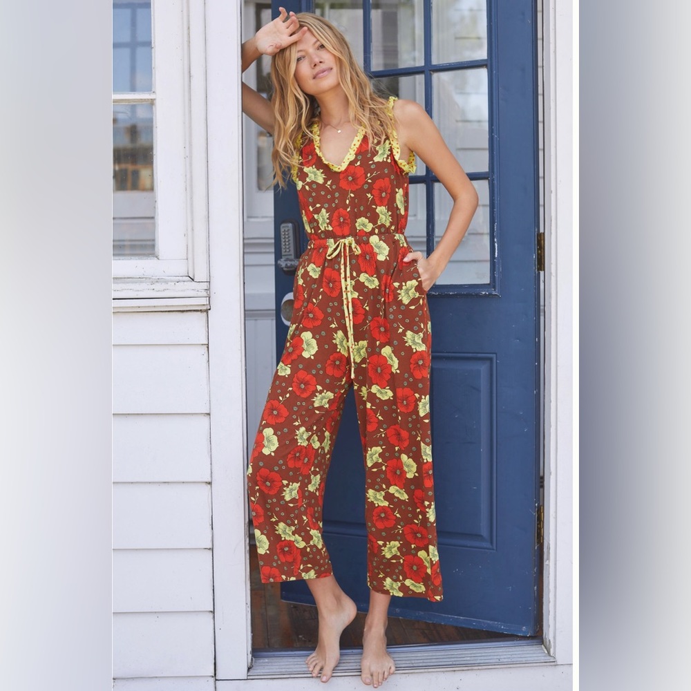 Anthropologie Poppy Wide-Leg Jumpsuit - Petite L